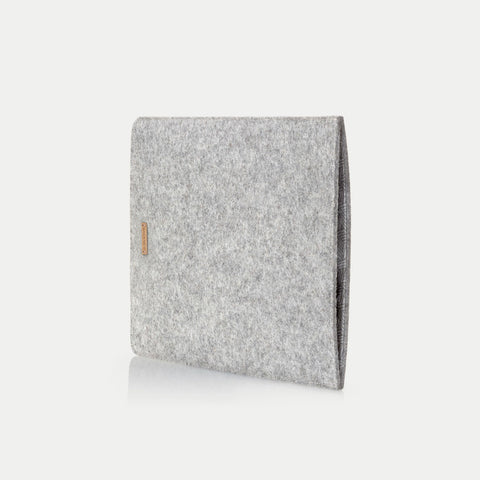 Skræddersyet laptop sleeve | lavet af filt og økologisk bomuld | lysegrå - Spor | Model "LET"