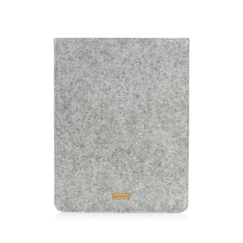 Skræddersyet laptop sleeve | lavet af filt og økologisk bomuld | lysegrå - Spor | Model "LET"