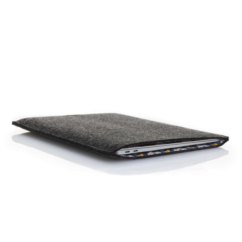 Sleeve til MacBook Air 13 | fremstillet af filt og økologisk bomuld | antracit - Bloom | "LET"-model