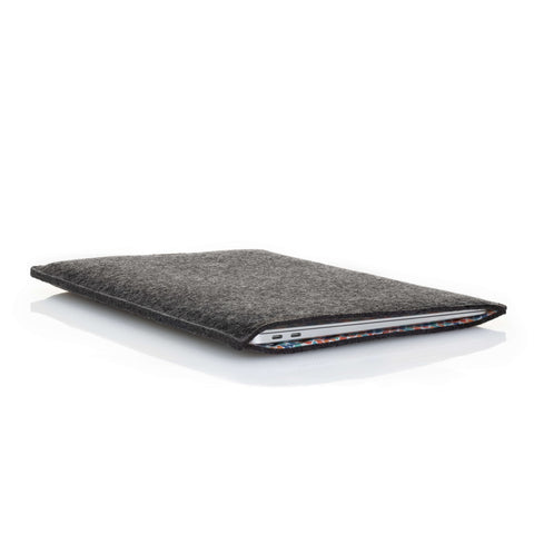 Sleeve til MacBook Pro 15 | fremstillet af filt og økologisk bomuld | antracit - Colorful | "LET"-model