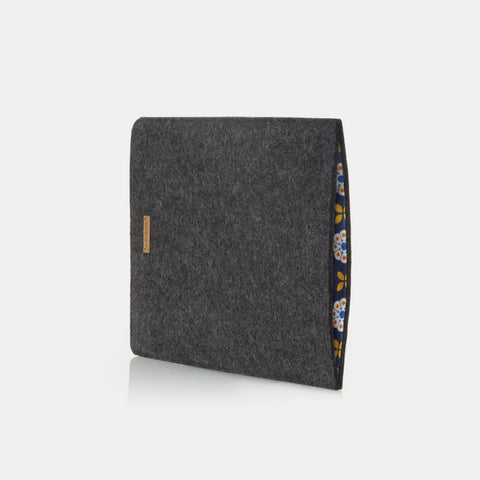 Sleeve til iPad Pro 12,9" - 5. generation | fremstillet af filt og økologisk bomuld | antracit - bloom | "LET"-model