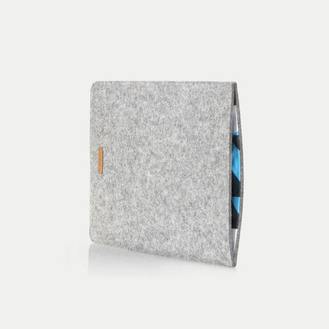 Sleeve til iPad Air - 5. generation | fremstillet af filt og økologisk bomuld | lysegrå - shapes | "LET"-model