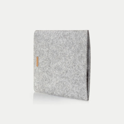 Sleeve til iPad Pro 11" - 4. generation | fremstillet af filt og økologisk bomuld | lysegrå - tracks | "LET"-model