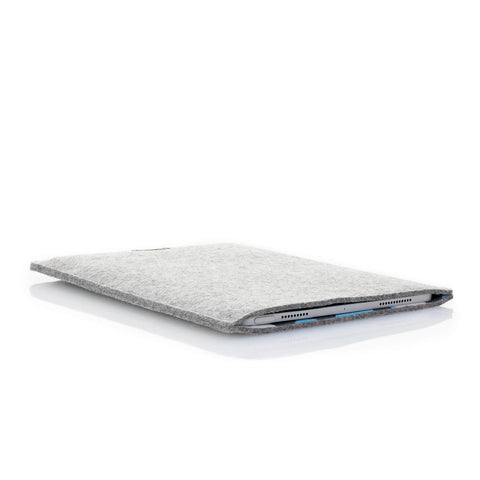 Etui til Galaxy Tab A8 | lavet af filt og økologisk bomuld | lysegrå - former | Model "LET"