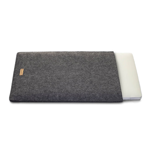 Sleeve til iPad Pro 11" - 4. generation | fremstillet af filt og økologisk bomuld | antracit - shapes | "LET"-model