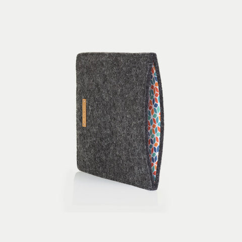 Etui til Kindle Paperwhite 10 | lavet af filt og økologisk bomuld | antracit - farverig | Model "LET"