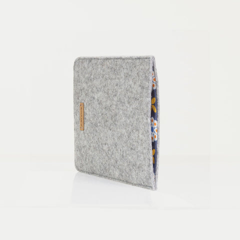 Cover til Onyx Boox Note Air 2 Plus | lavet af filt og økologisk bomuld | lysegrå - blomst | Model "LET"