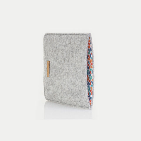 Etui til Kindle Paperwhite 10 | lavet af filt og økologisk bomuld | lysegrå - farverig | Model "LET"