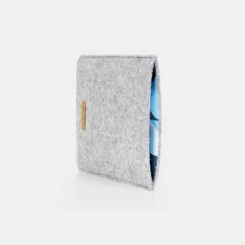 Cover til Kindle Oasis 10 | lavet af filt og økologisk bomuld | lysegrå - former | Model "LET"
