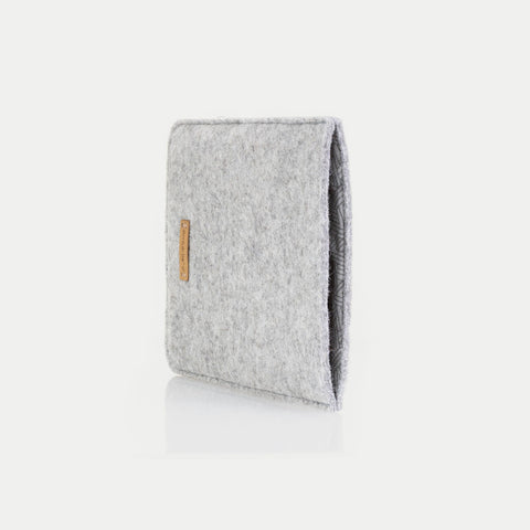 Taske til PocketBook Touch HD 3 | lavet af filt og økologisk bomuld | lysegrå - spor | Model "LET"