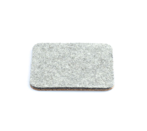Glasskåner lavet af filt og kork | Sæt med 2 | 10x10cm | lysegrå